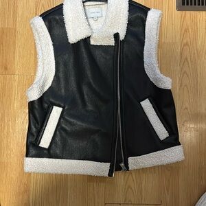 Black and White Sleeveless Vest
